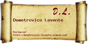 Demetrovics Levente névjegykártya