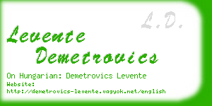 levente demetrovics business card